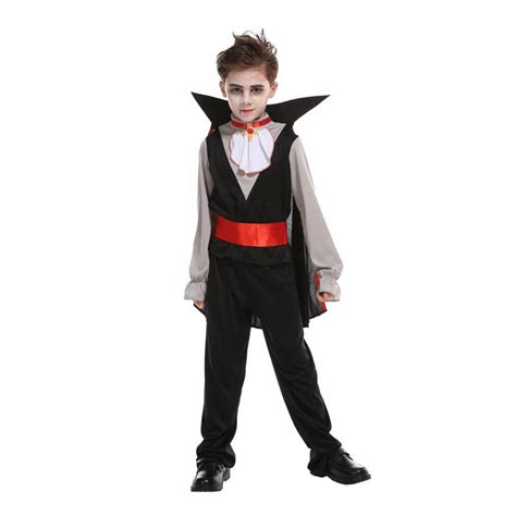 Smart Vampire Dracula Prince Kids Costume Outfit Boys Halloween Dress up Costume Cosplay For ...