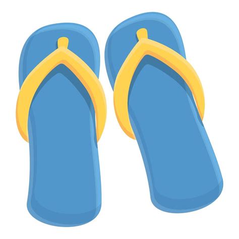 Summer beach slippers icon, cartoon style 14255704 Vector Art at Vecteezy