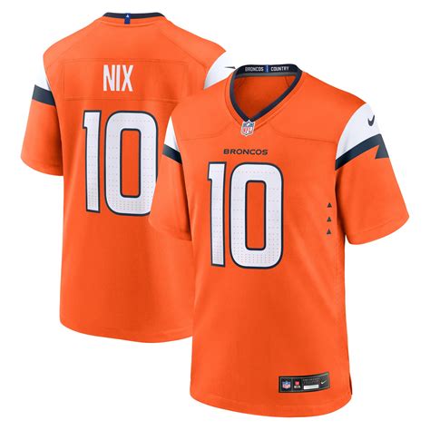 Men's Embroidery Jersey Denver_Broncos Bo Nix Orange 2024 Draft First Round Pick Player Game ...