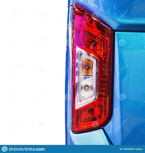 Rear Parking Lights of Bus Isolated on White Stock Photo - Image of transportation, blue: 135343346