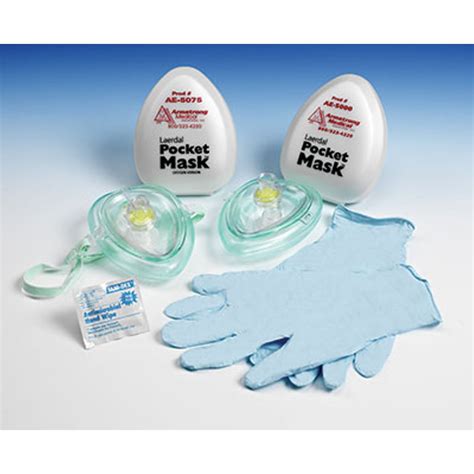 Laerdal Pocket Mask with Oxygen Inlet, Head Strap, and One-Way Valve ...