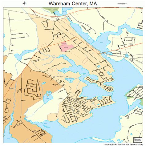 Wareham Center Massachusetts Street Map 2573020