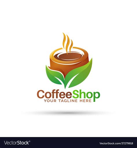 Modern coffee shop logo design Royalty Free Vector Image