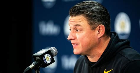 Iowa offensive coordinator Brian Ferentz meets with media