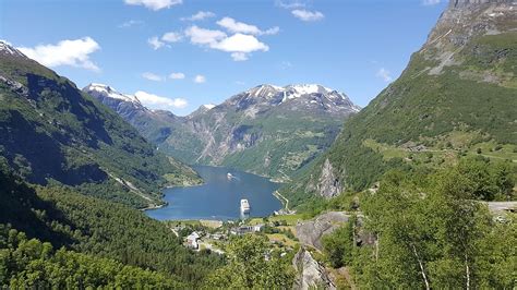 norway, fjord, geirangerfjord, mountains, water, panorama, landscape, nature, fjords, scenic ...