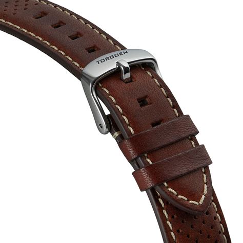 Brown Leather Strap Watch Strap | 20mm Silver Buckle – Torgoen