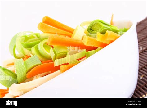 Chopped vegetables ready for a soup Stock Photo - Alamy