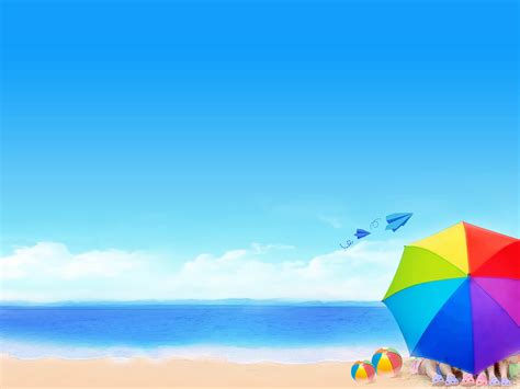 Summer Mac Beach Backgrounds for Powerpoint Templates - PPT Backgrounds