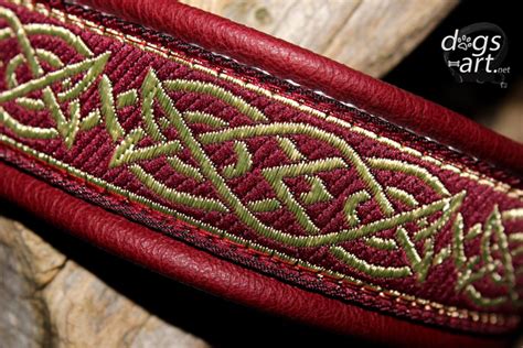 Celtic Dog Collar Leather, Celtic Knots, Collar With Buckle, Burgundy Gold, Design Your Own - Etsy