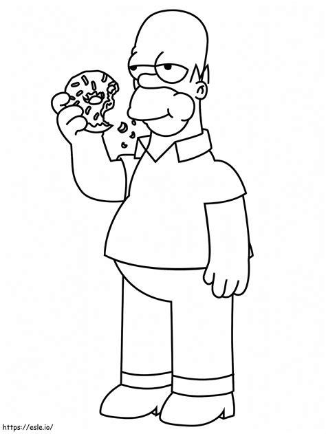 Homer Simpson Con Donut coloring page