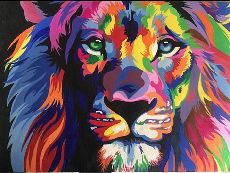 Colorful Lion Paintings