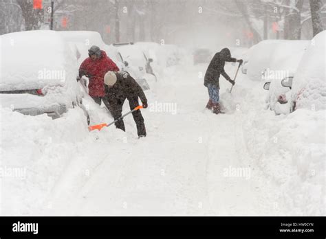 Montreal, Canada. 15 March 2017. Powerful snow storm Stella pounds Montreal and leaves up to ...