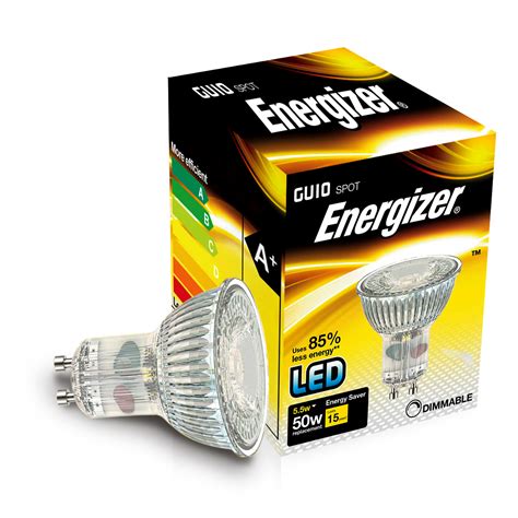 Energizer 5 / 12 x Dimmable LED GU10 3W-5W Lamp Bulbs Spotlight Cool ...