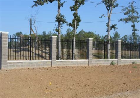 Fence : Wrought Iron Fence With Stone Pillars | Iron fence, Wrought iron fences, Fence landscaping