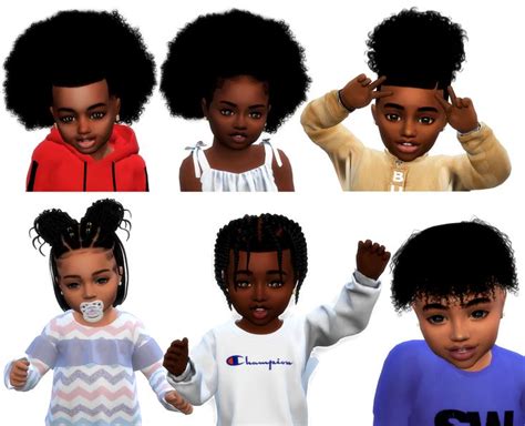 Toddler hairs // sims 4 cc // custom content black hairstyle // by ...