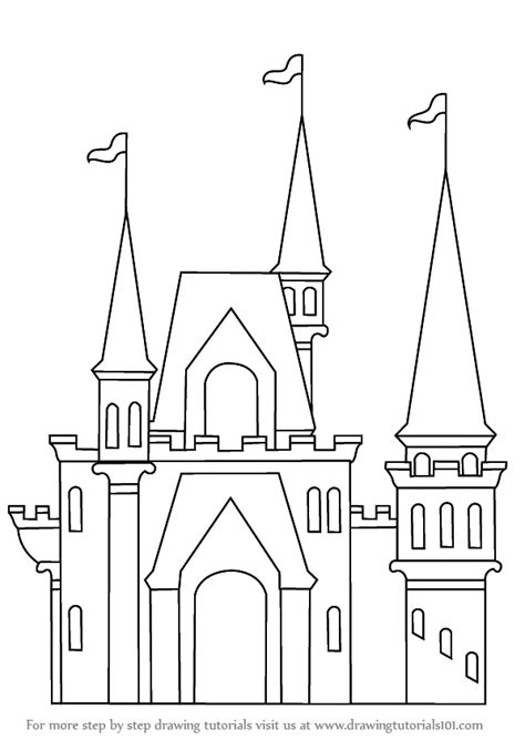 How to Draw a Castle for Kids (Castles) Step by Step | DrawingTutorials101.com