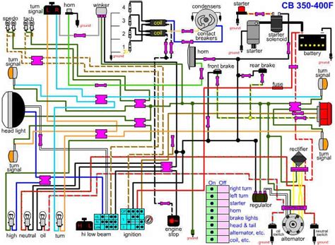 Wiring Diagrams 911: Honda CB 350-400F Motorcycle Electrical Circuit Diagram