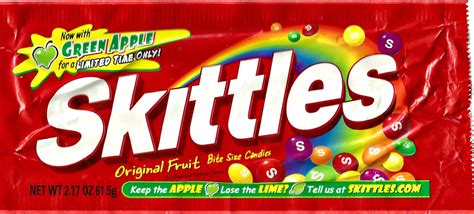 Skittles original flavor green apple vs. lime limited edition wrapper ...