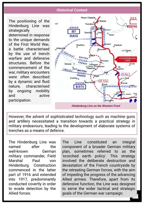 Hindenburg Line | Construction, Importance, Battles | History Worksheets