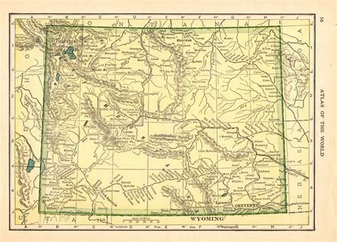 1911 Antique WYOMING State Map Vintage Map of Wyoming Gallery | Etsy