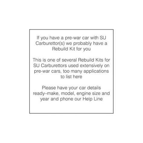 Carburettor Rebuild Kit