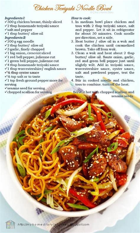 Citra's Home Diary: Chicken/ beef teriyaki noodle bowl with homemade teriyaki sauce