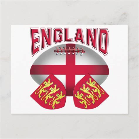 Rugby Ball Flag of England Postcard | Zazzle