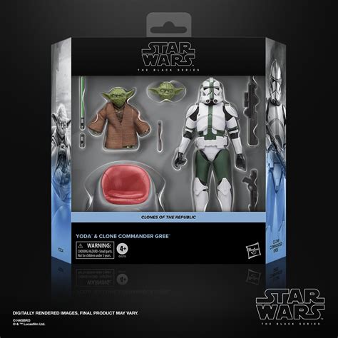 Star Wars The Black Series Clones of the Republic Yoda & Clone Commander Gree, Star Wars: The ...