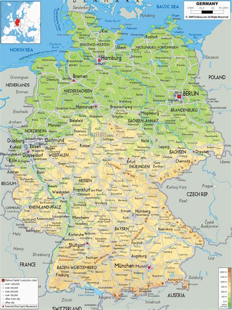 Printable Map Of Germany With Cities