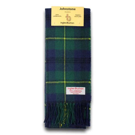 Johnstone Tartan Scarf 100% Wool Scottish Plaid