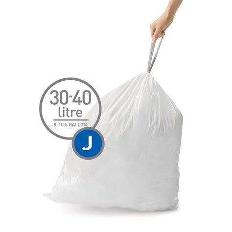 simplehuman Code J 60-Pack 10.5-Gallon White Outdoor Plastic Kitchen Trash Bag in the Trash Bags ...