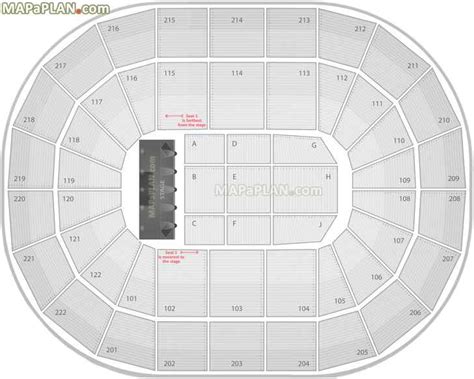 Manchester AO Arena seating plan - Detailed seat numbers - MapaPlan.com