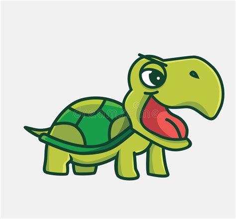 Cute Turtle Angry. Cartoon Animal Nature Concept Isolated Illustration ...