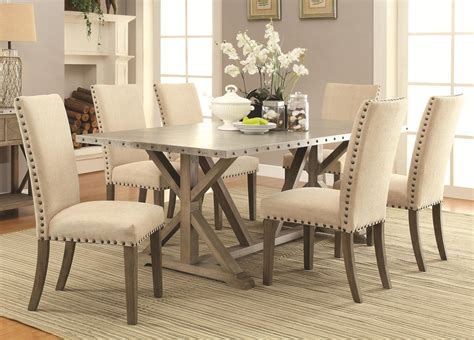 Webber Driftwood 7 Pc Dining Table Set by Coaster Furniture