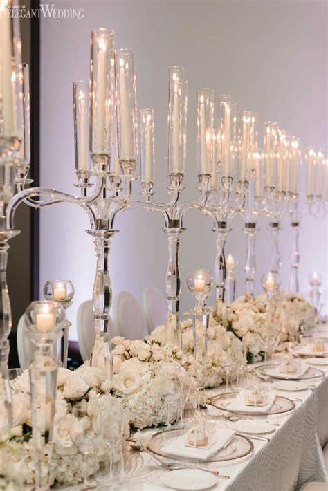 Romantic All White Wedding Reception | ElegantWedding.ca | Candelabra ...