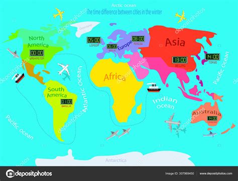 World Map With Time Zones Stock Vector Illustration O - vrogue.co