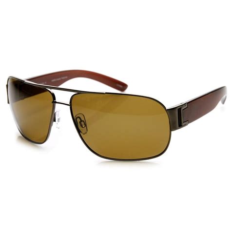 Mens Premium Polarized Lens Square Aviator Sunglasses - zeroUV