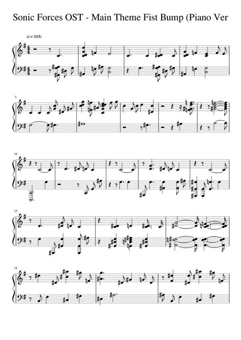 Sonic Forces OST Main Theme Fist Bump Piano Ver Sheet music for Piano ...