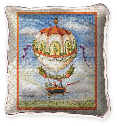 Alexandra Churchill Balloon Tapestry Pillow, The Gardeners – Hot Air Gear