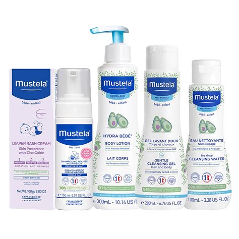 Mustela Gift Set Baby Bath Time Essentials Natural Plant Based Items