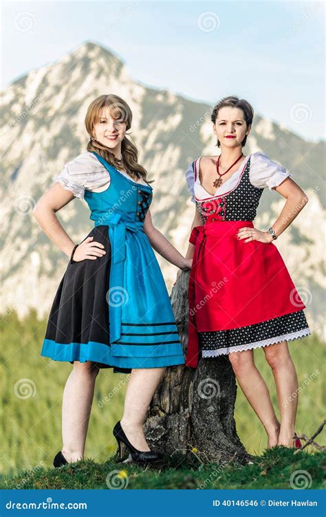 Austrian Women in the Alps stock photo. Image of fashion - 40146546