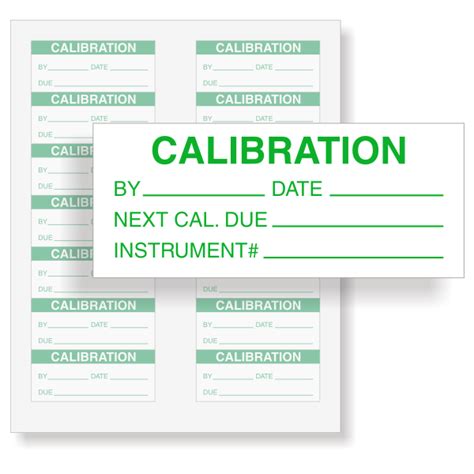 Calibration Stickers Template