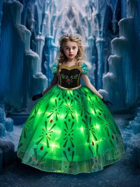 Glowing Anna Costume For Girls Illuminate Your Frozen Look - Uporpor