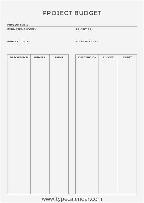 Printable Project Budget Template: Get Your Project On Track With A Free