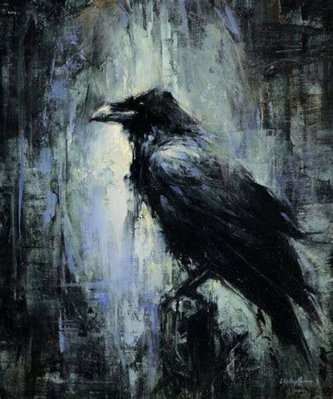 Reminds me of the poem by E.A.P...."The Raven" An awesome poem..... | Raven art, Crow painting ...