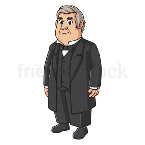 Cartoon Millard Fillmore Vector Illustration Clip Art Graphic - FriendlyStock