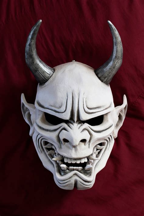 Oni anime full Face mask Samurai cosplay Ghoul Demon Hannya | Etsy