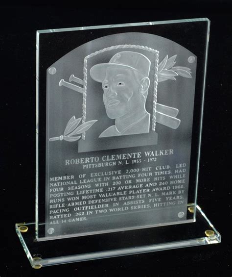 Sold Price: Roberto Clemente Hall of Fame plaque presentational display piece. - July 2, 0117 12 ...