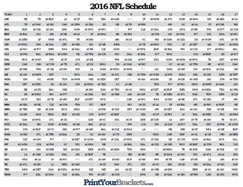 6 Best Images of Printable Grid Schedule - 2014 2015 NFL Schedule ...