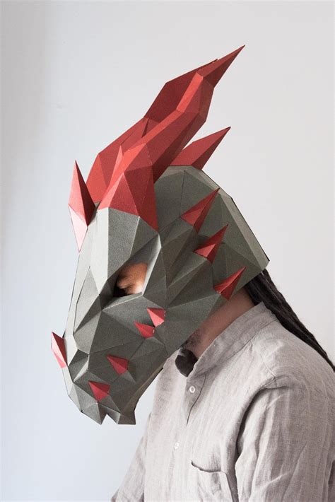 Printable Dragon Mask Chinese New Year DIY Mask Dragon - Etsy | Dragon mask, Dragon costume, Diy ...